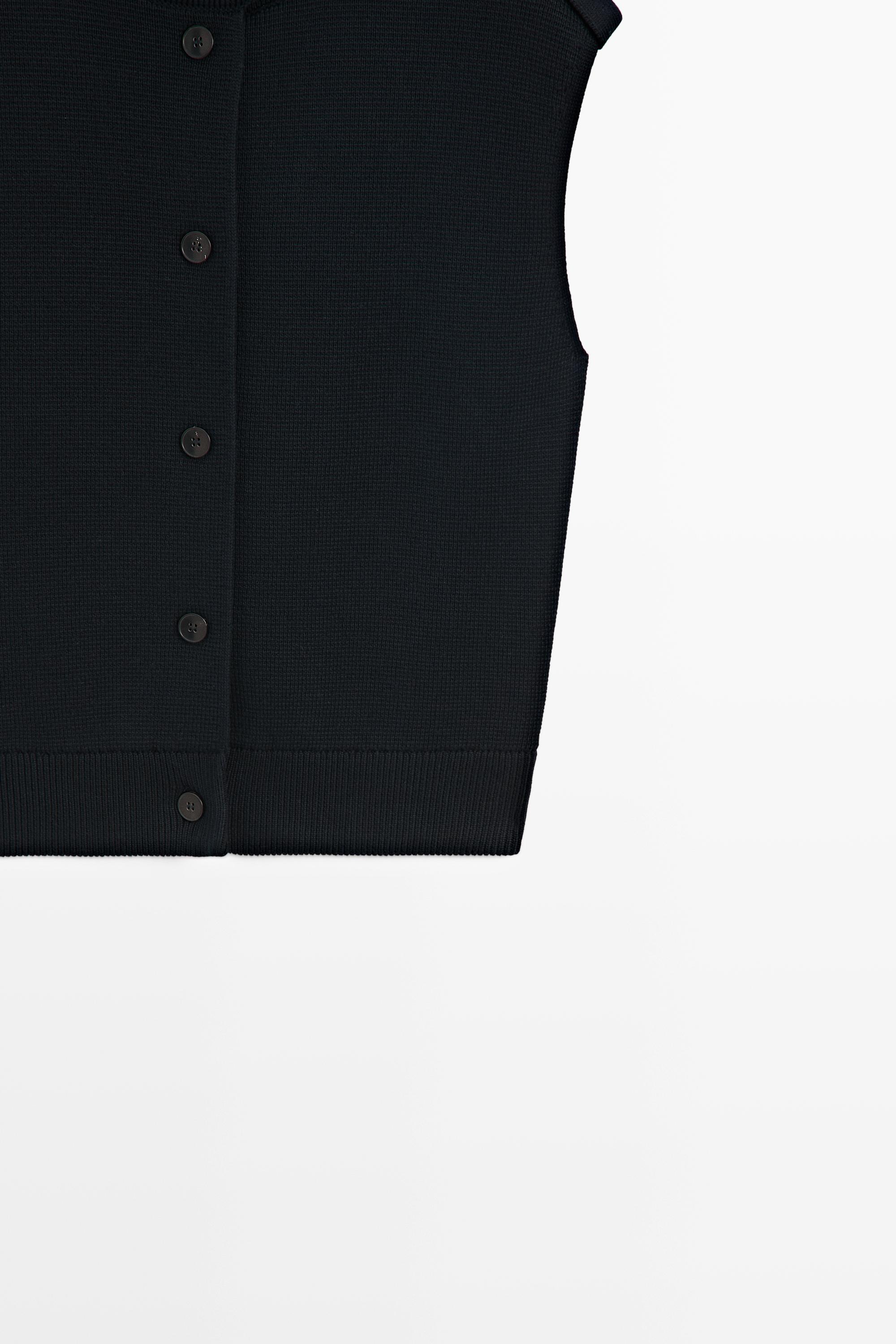 100% cotton mock neck knit vest